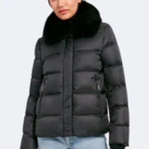 New! Dawn Levy XL Vera down puffer jacket with real fox fur collar!